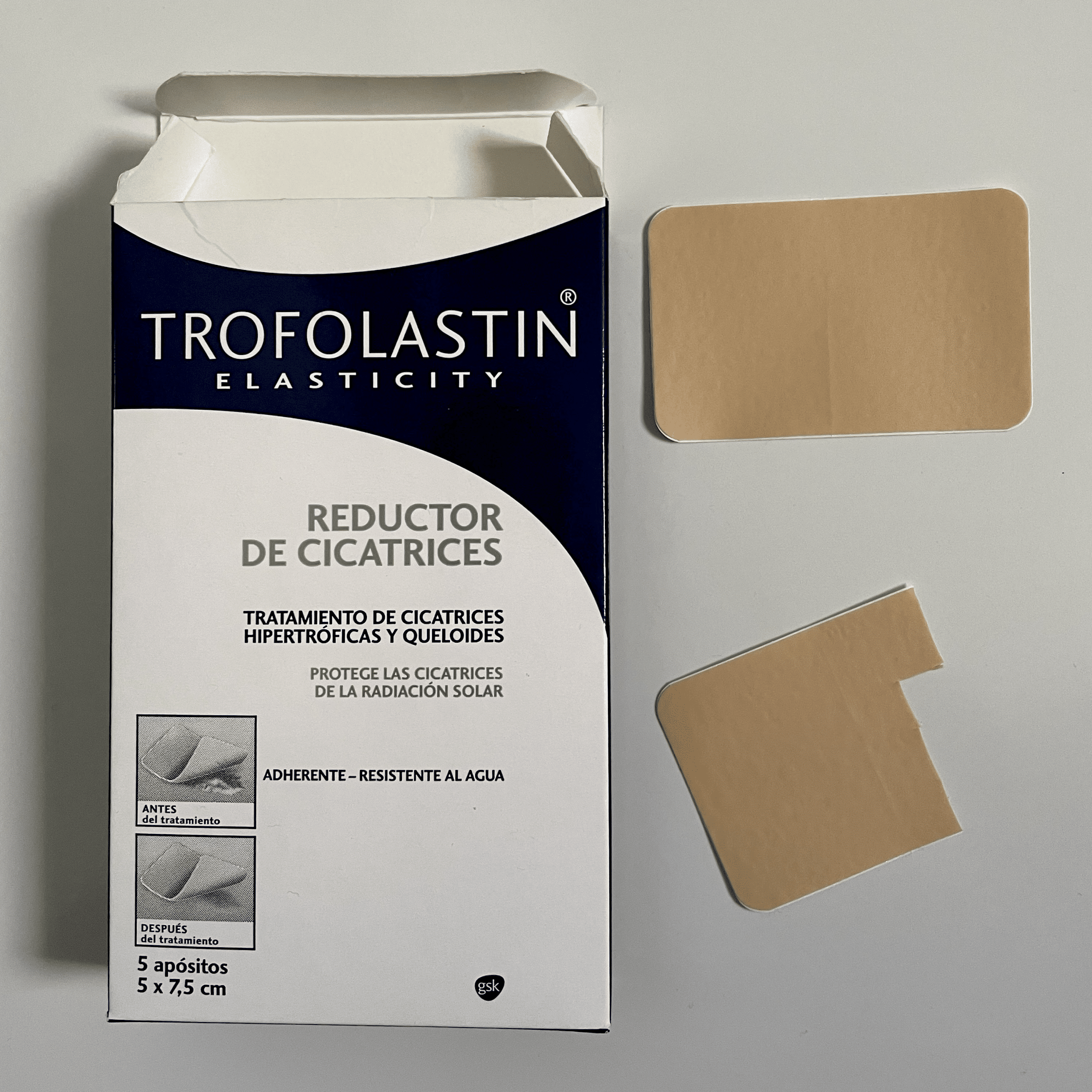 My polyurethane scar reduction patches.