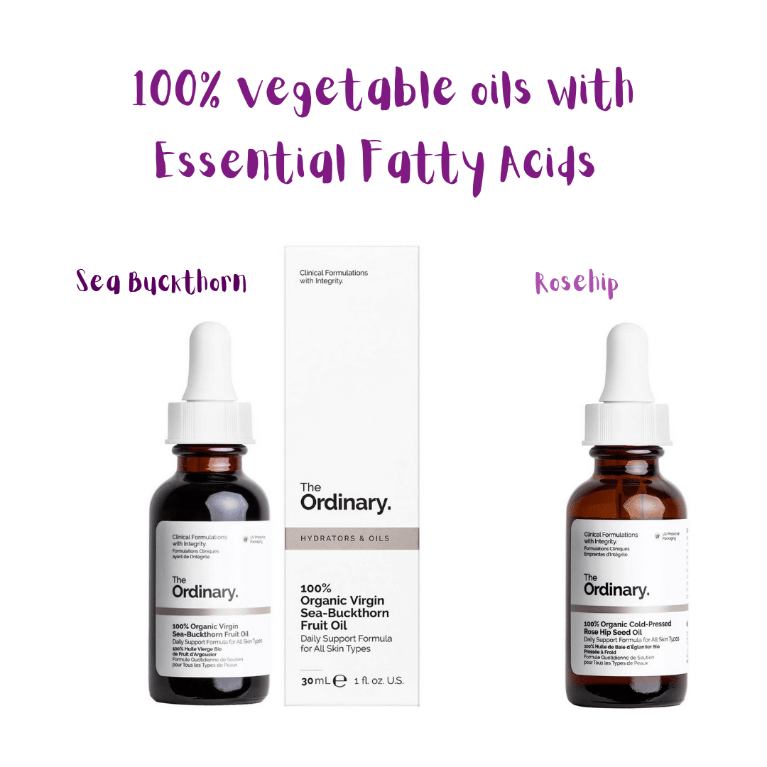 100% virgin vegetable oils with EFAs from The Ordinary.