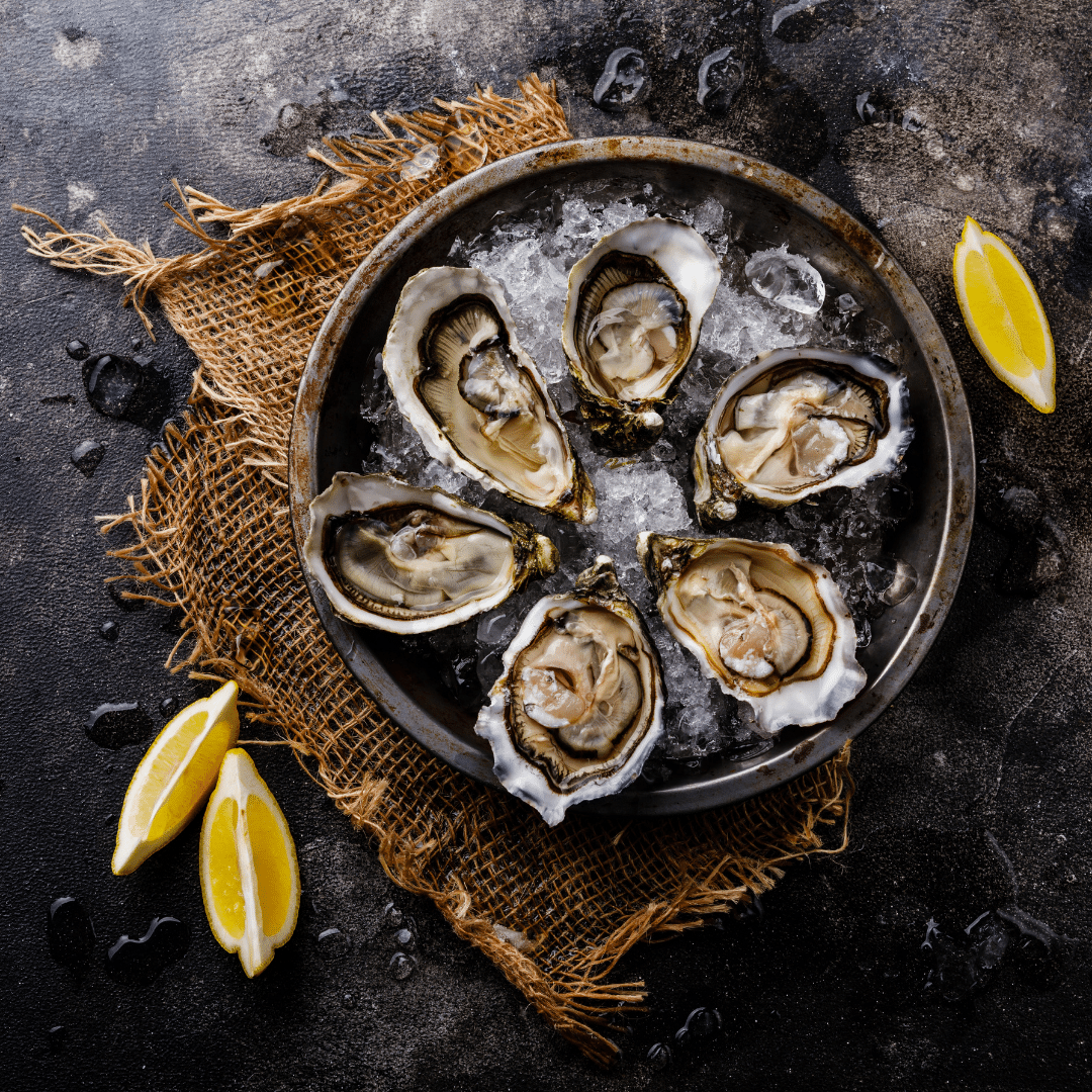 Photo: oysters on ice, ready to eat.
