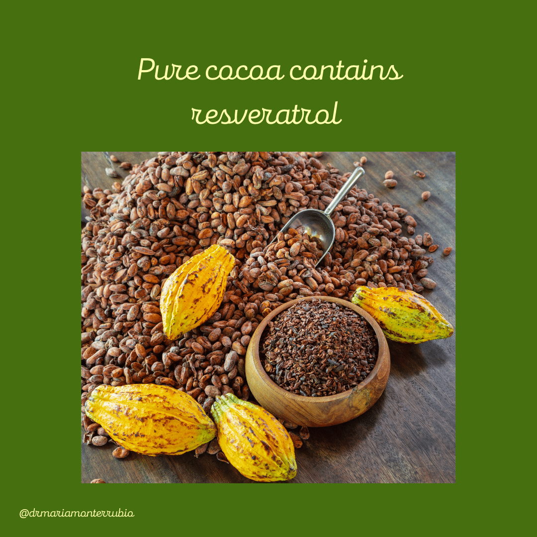 Pure cocoa contains resveratrol.