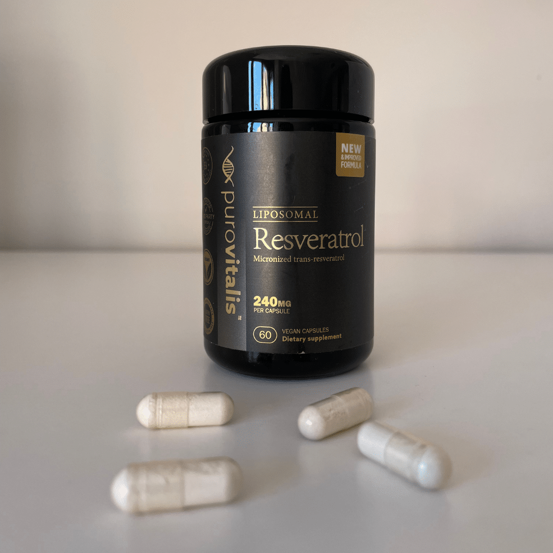 Pure resveratrol capsules.