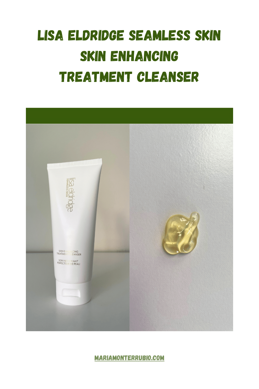 Lisa Eldridge SEAMLESS SKIN Skin Enhancing Treatment Cleanser. Bálsamo limpiador facial. Fotos tubo y textura.
